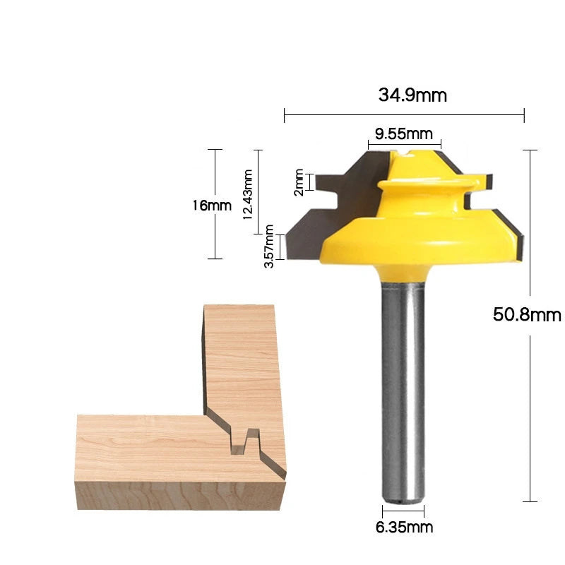 Carpentry tools paneling cutter, high-end 45-degree mortise and tenon milling cutter, profile cutter, right-angle cutter ...