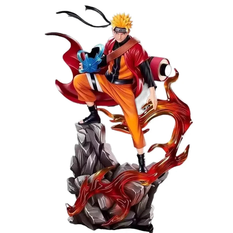 Bandai HOT S 23cm Naruto Anime Figure Uzumaki Naruto Uchiha Sasuke Action Model Pvc Statue Desktop Ornament Collection Toys Gift