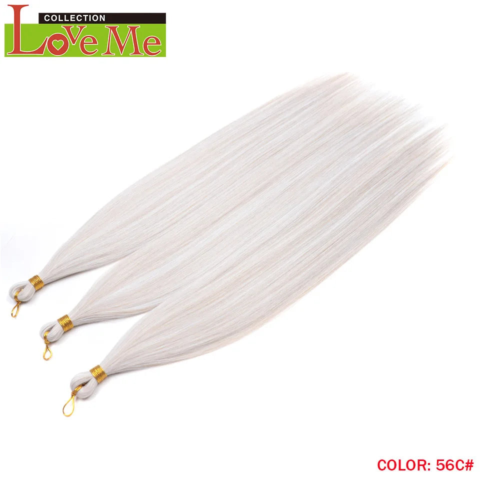 LOVE ME 28 inches 300g/3pcs Straight Hair Bundles Crochet Hair Synthetic Braiding Hair Ombre Rainbow Braids Hair Extensions