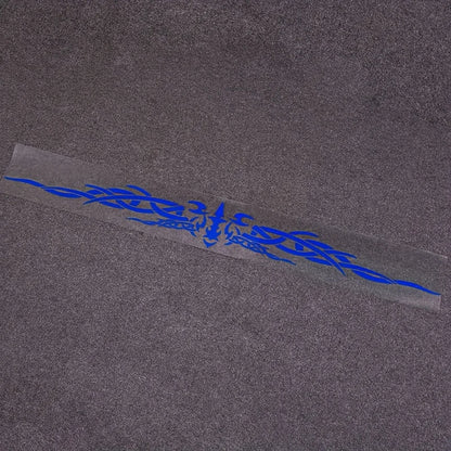 1PC Laser Reflective Wing Stripe Decal - 98.5x11.8cm Vinyl Sticker for Car Exterior (Cool Totem Design, Waterproof)