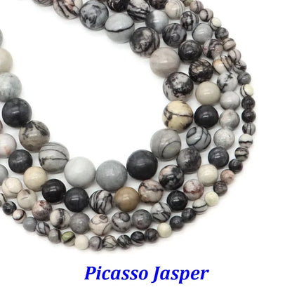 Natural Stone 4 6 8 10mm Round Leopardskin Jaspers Stone Spacer Loose Bead For Jewelry Making DIY Bracelet Needlework Accessorie
