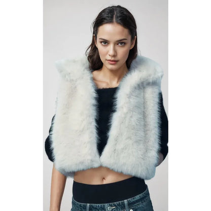 Women's Clothing Autumn Fur Vest Y2k New Streetwear Trendy Vests Tank Tops Faux Fur Tops Winter Coat Women Fur Coat Jackets