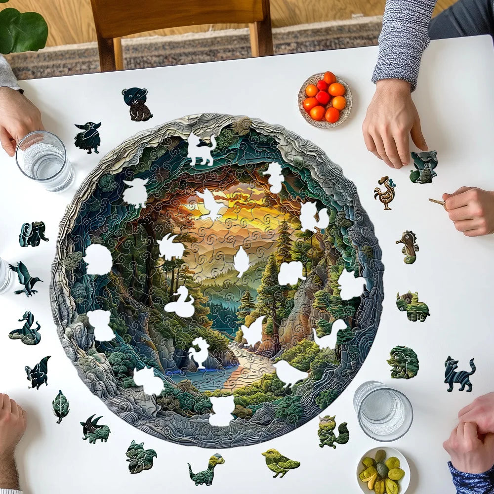 A Unique Animal Shaped Forest Cave Design 3D Wooden Puzzle - Adult Puzzle Toy - Stress Relieving Gift - Irregular Plywood Wooden