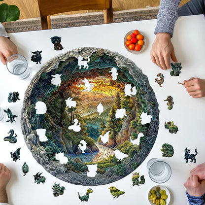 A Unique Animal Shaped Forest Cave Design 3D Wooden Puzzle - Adult Puzzle Toy - Stress Relieving Gift - Irregular Plywood Wooden
