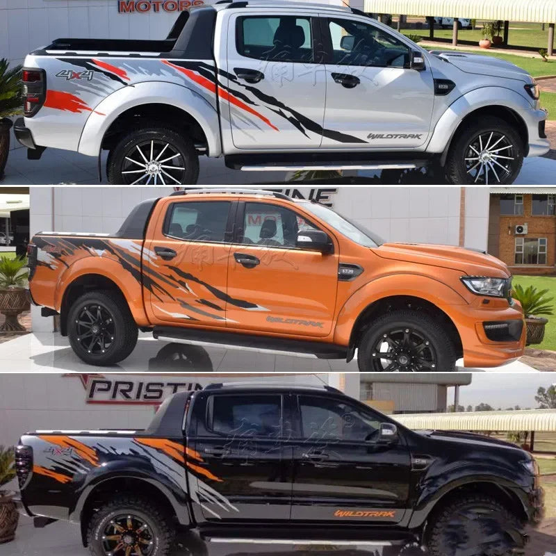 Car Stickers Both Sides Car Head Tail Decals Vinyl KK Decoration Auto Car-styling Accessories For Ford RANGER Raptor F150 Pickup