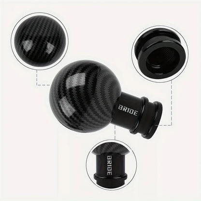 1 Piece of Car Interior Modification Gear Shift Knob, Universal for Car Gear Shift Heads, Carbon Fiber Shift Knob, Round Gear Le