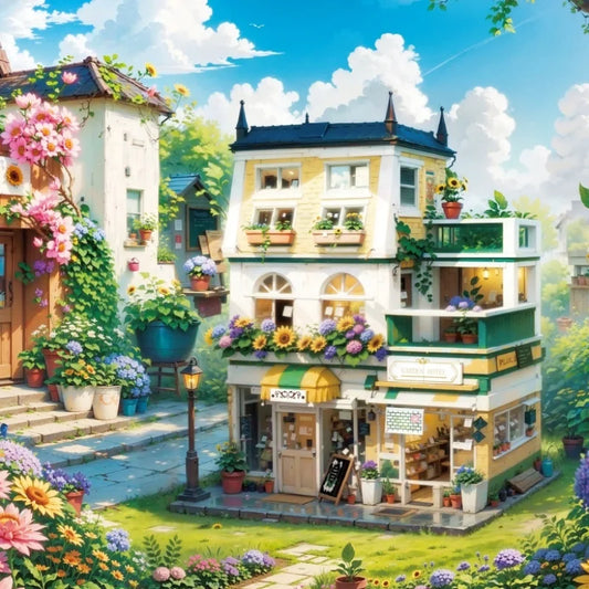 Mini Garden Hotel Model Building Blocks City Street House Construction Micro Bricks Display Toys Child Adult Boys Christmas Gift