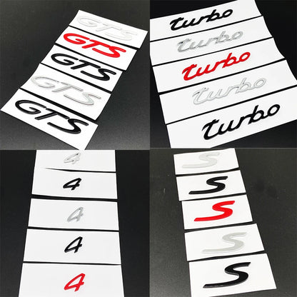 for Car Rear Trunk Badge Decal Sticker Emblem Accessories Boxster Cayenne Cayman Carrera Macan Panamera GTS Turbo 4 S diesel