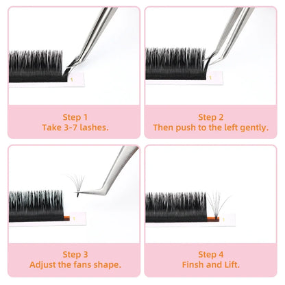 ARISON 8-18mm M/L/C/D Easy Fanning Eyelashes Extension Bloom Flare Eye Lash Russian Eyelash Extensions Volume Cilia Silk Lash