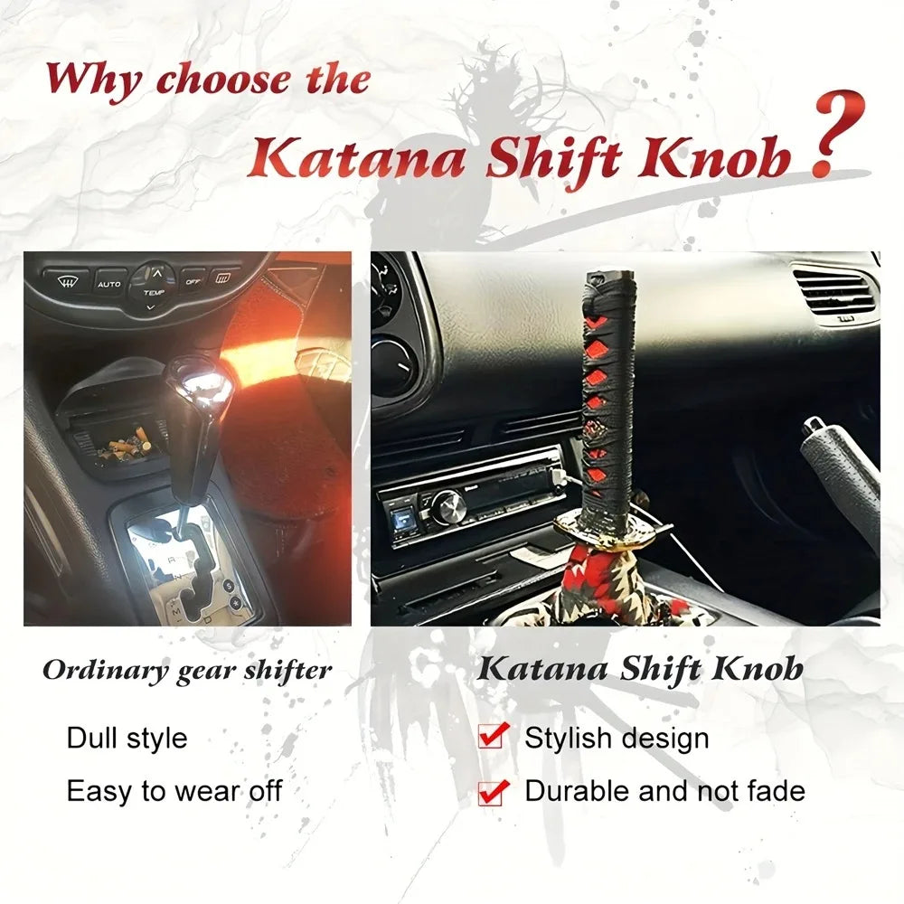 Universal Car Katana Gear Lever Knob Gear Shift Knob - JDM Racing Style Aluminum Alloy Shifter for Manual Transmission