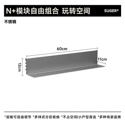 Stainless Steel DIY Bookcase for Living Room Modular Storage Shelf  Space Saving Display Organizer Wall Mounted Showcase System