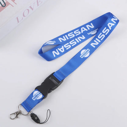 Lanyard Nylon for Nissan Car Logo Key Pendant Holder Phone Sling Keychain Sylphy Qashqai J11 Teana Note Juke GTR X-trail Murano