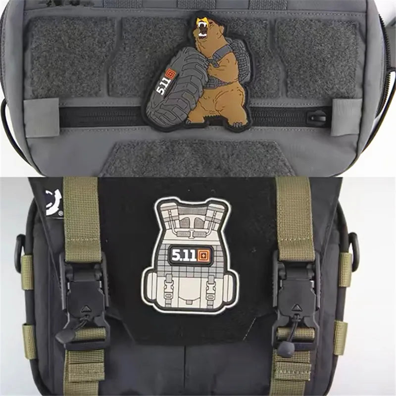 3D PVC Military Tactical Embroidery Patches Backpack Emblem Applique with Hook Outdoors Morale Armband Badges Clothes Stickers