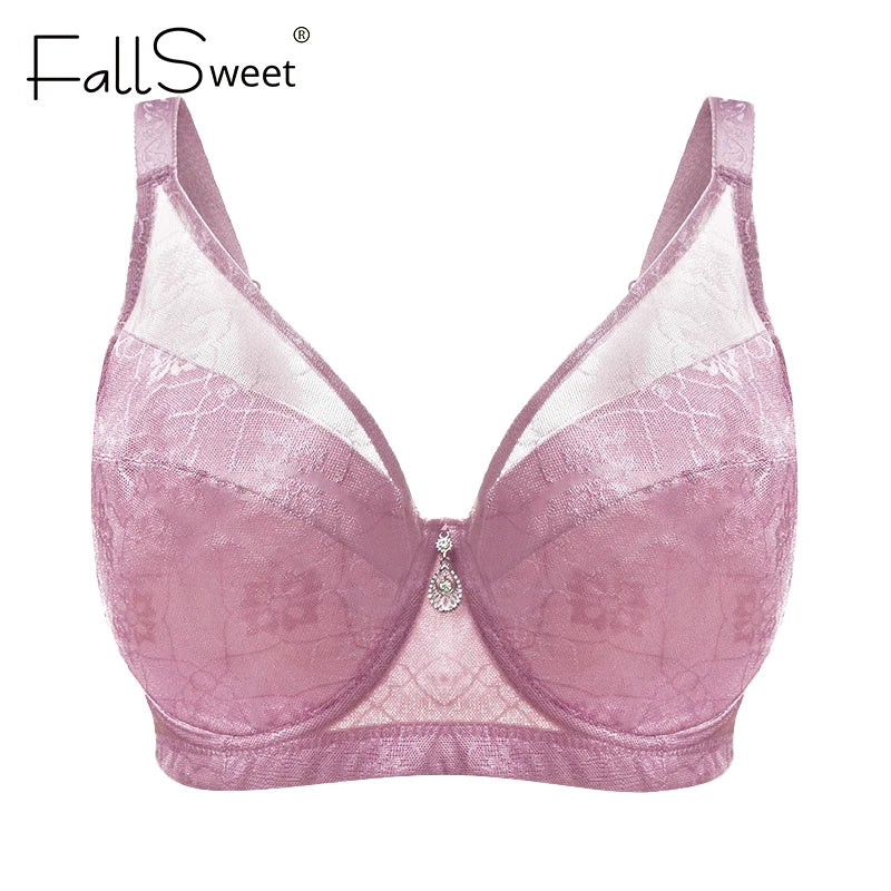 FallSweet 1/2PCS Plus Size Minimizer Bra 38-48 E F Cup for Women Underwire Push Up Bra Anti-sagging Brassiere Full Coverage