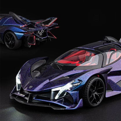 1:18 Apollo Project EVO Alloy Sports Car Model Diecast Metal Concept Racing Car Vehicle Model Sound and Light Childrens Toy Gift