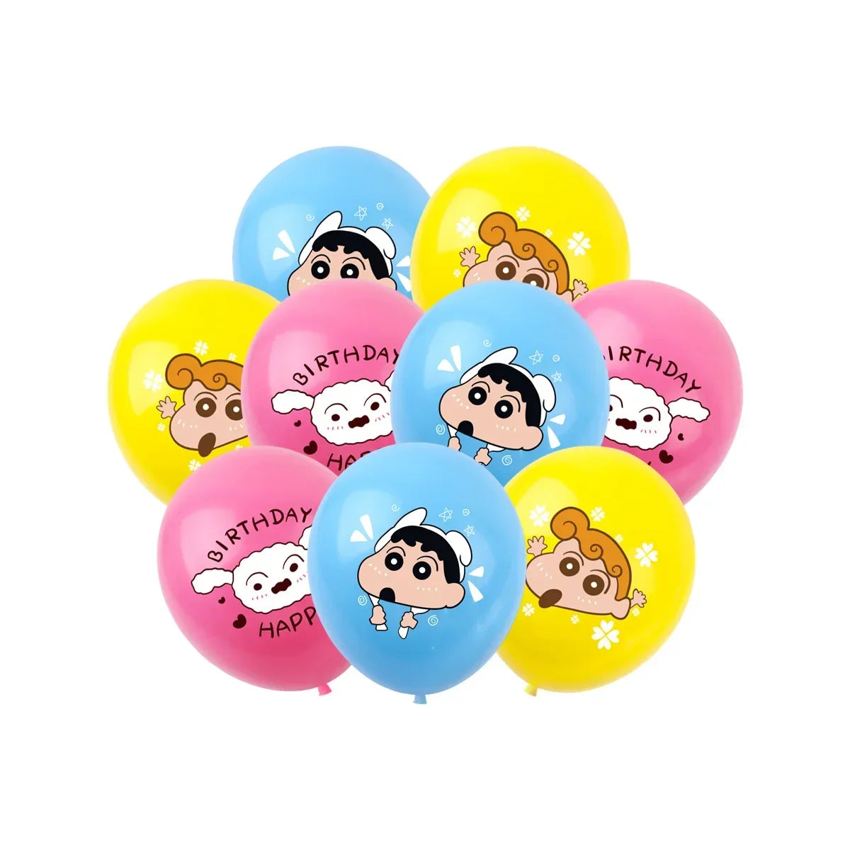 Crayon Shin-chan Birthday Party Disposable Paper plate Cake Topper Hanging Flag Crayon Shin-chan Balloon Birthday Decorations