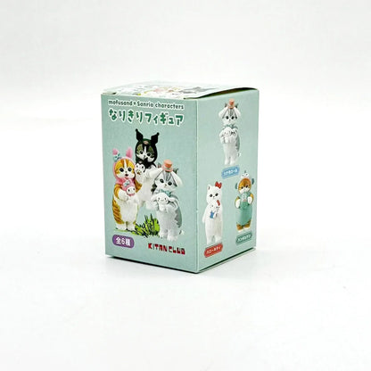 Mofusand Cats Pretend Sanrio Characters Cute Figure Holding Dolls Blind Box Melody Kuromi Cinnamoroll Hello Kitty Car Ornaments