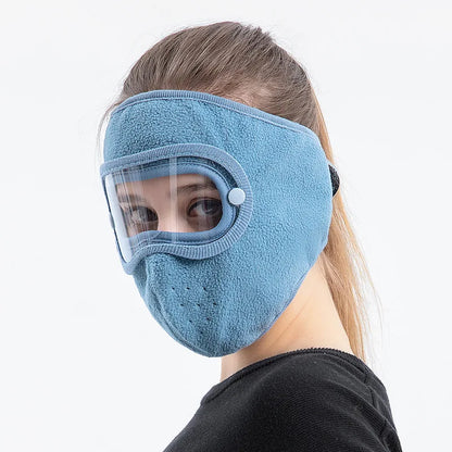 Winter Windproof Anti -dust Full Face Mask Cycling Ski Breathable Masks Eye Shield High Definition Anti Fog Goggles Hood Cover