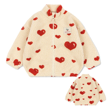 2026 KS Autumn Winter Baby Girls Boys Lambswool Jackets Boys Embroidery Cartoon Outerwear Kids Clothes Children's Coats 1-9Yrs