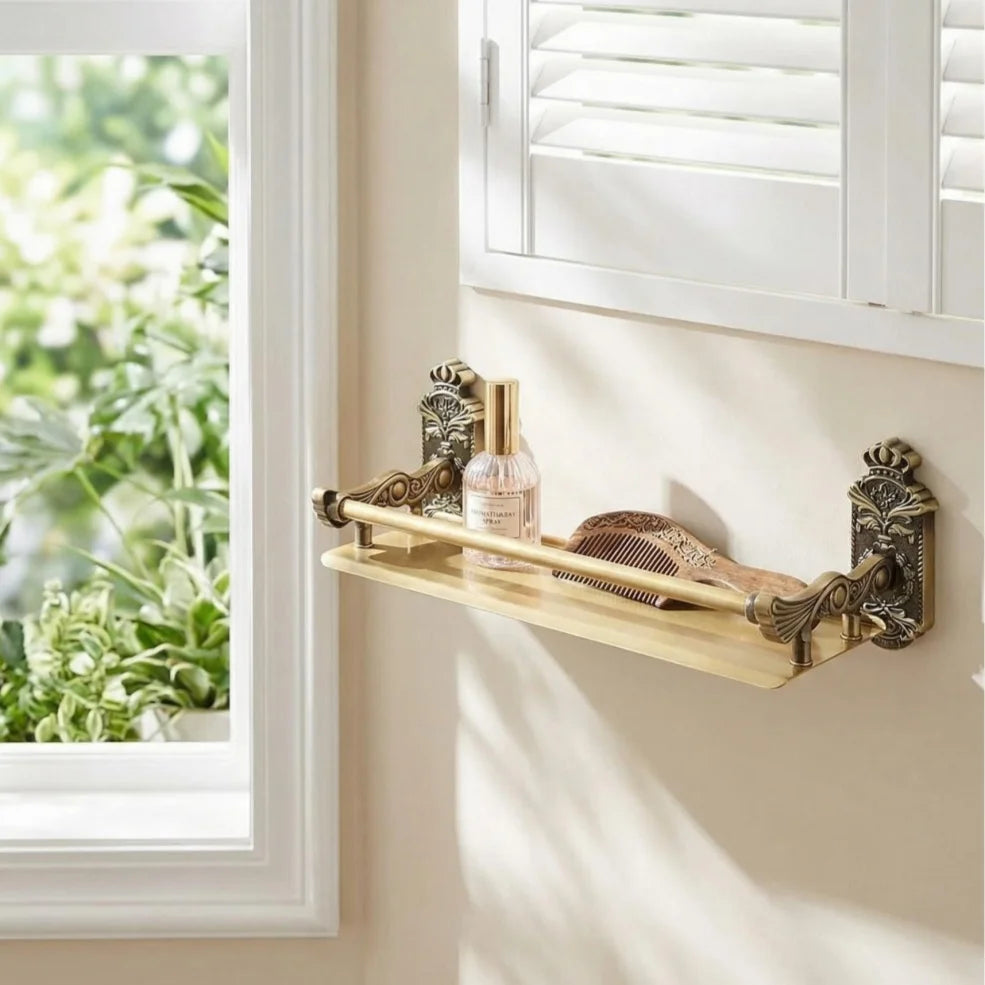 Bathroom Wall Shelves , Antique Bronze Shampoo Holder Bath Shelf Black Bathroom Hardware
