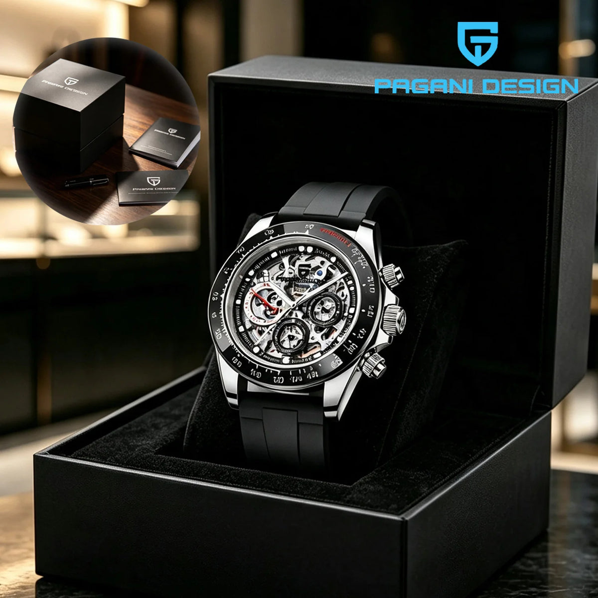 PAGANI DESIGN 2026 New Automatic Mechanical Watch Skeleton Hollow Dial Waterproof Stainless Steel Sport Wristwatch Reloj Hombre