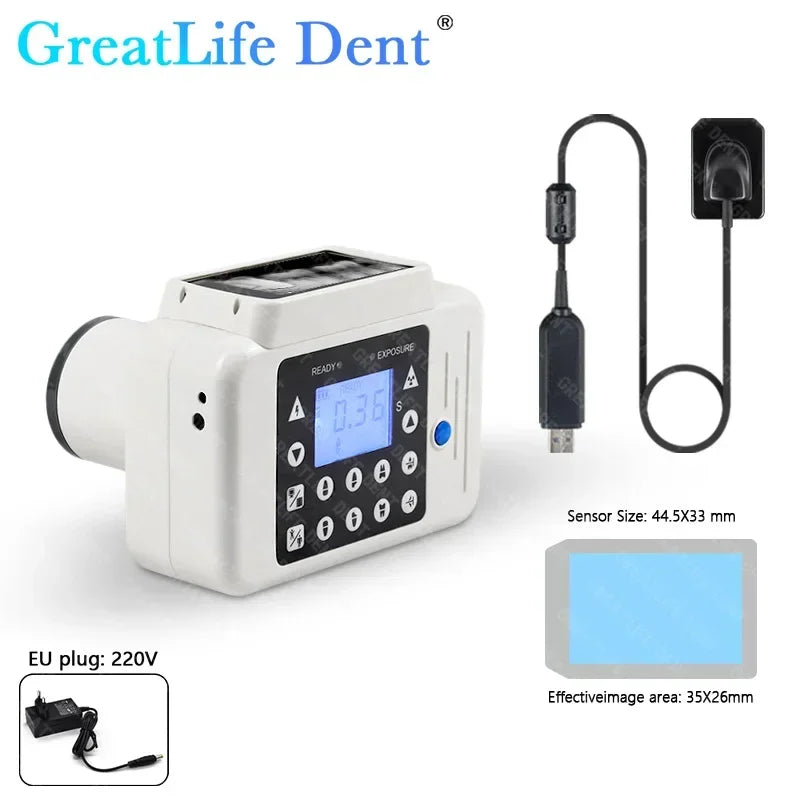 Mexico ES UK In Stock GreatLife Portable Dental X-ray Machine Veterinary Pet X Ray Unit with Built-in Dental Sensor Digital Rvg