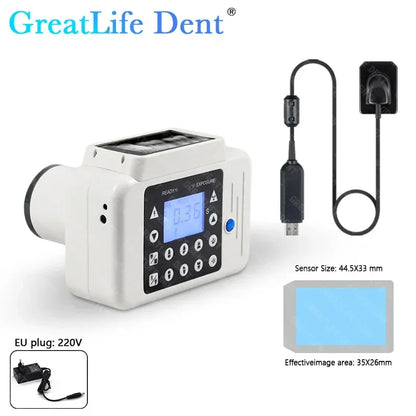 Mexico ES UK In Stock GreatLife Portable Dental X-ray Machine Veterinary Pet X Ray Unit with Built-in Dental Sensor Digital Rvg