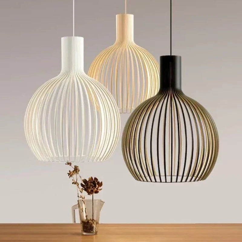 Restaurant Wabi-sabi Lustre LED Pendant Light Foscarini Solid Wood Chandelier for Island Counter Loft Art Home Decor Lamp Design