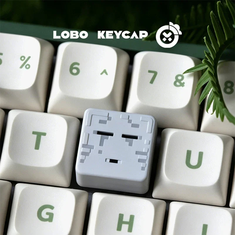 Cartoon Square Shape My World Series Pixel Style Keycap Esc Partial Products Eye Light-Transmitting Game Periphery Collectble