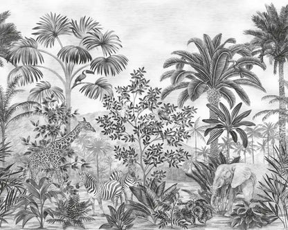 Custom Nordic Southeast Asian American Landscape Wallpaper Guest Restaurant Bedroom Background Jungle Tropical Plant Wall Paper