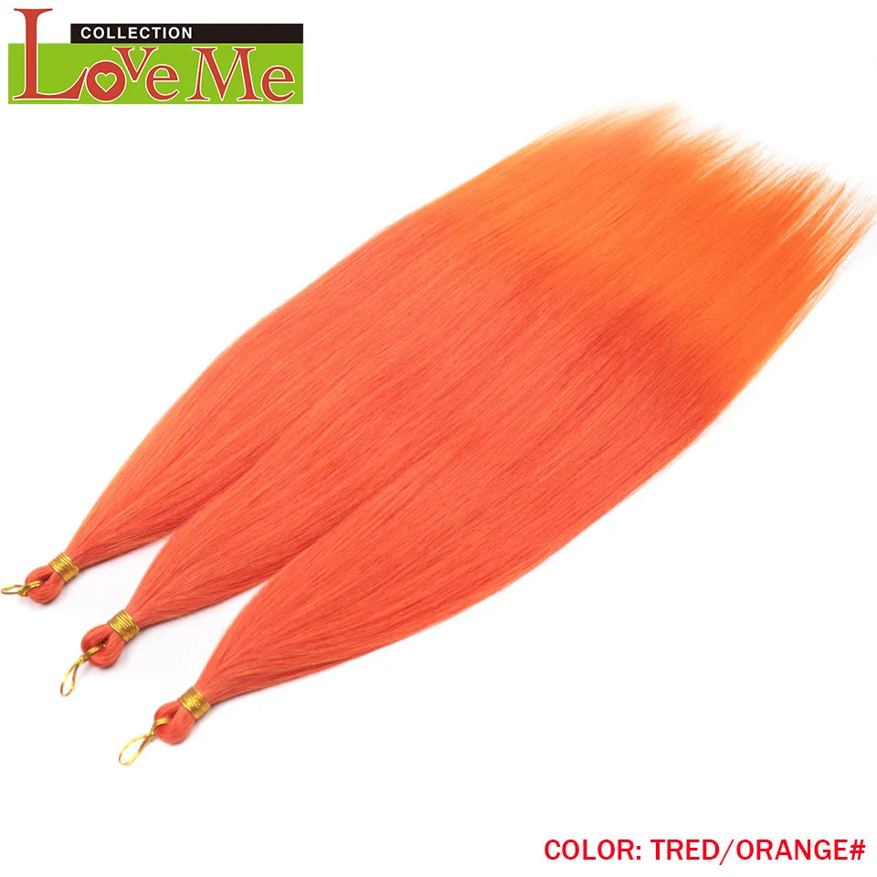 LOVE ME 28 inches 300g/3pcs Straight Hair Bundles Crochet Hair Synthetic Braiding Hair Ombre Rainbow Braids Hair Extensions