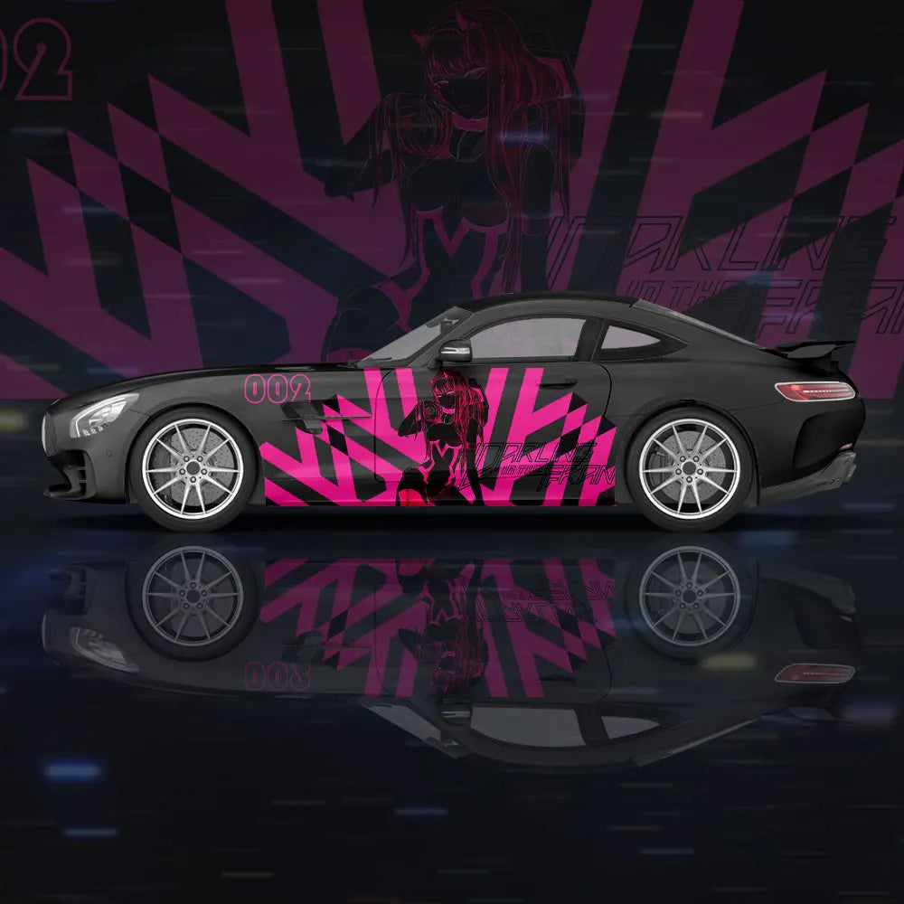 Anime Zero Two Sexy Girl Car Wrap Protect Sticker Car Decal Creative Sticker Car Body Appearance Modification Decorative Sticker