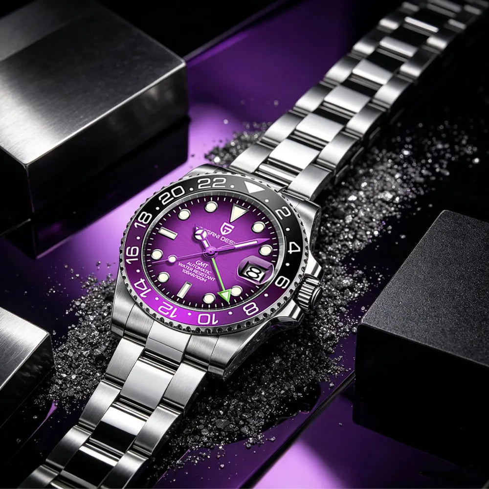 PAGANI DESIGN New GMT Men Watch Top Brand 40mm Mechanical Watch Sapphire Glass 100M Waterproof Automatic Wristwatch Reloj Hombre