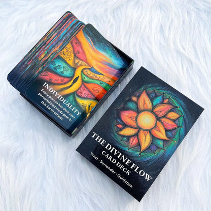 The Divine Flow Oracle Card Deck, 50 Cards for Daily Reflection, Meditation and Clarity, Card Collection, 12x8cm, 14+
