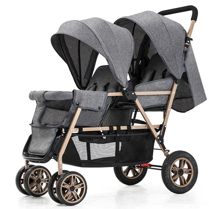Top Selling lightweight twin baby stroller, poussette double baby stroller can sit and lie down,high quality stroller for 0-36m