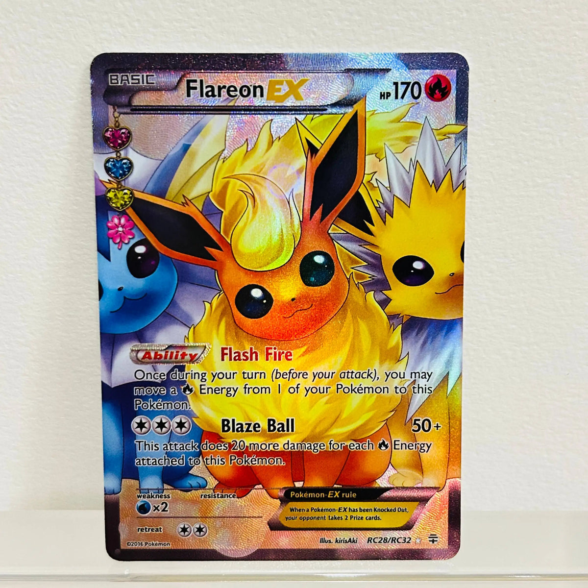 Sylveon EX RC32/RC32 English Card Holographic Foil Texture DIY Premium Anime Collection Card