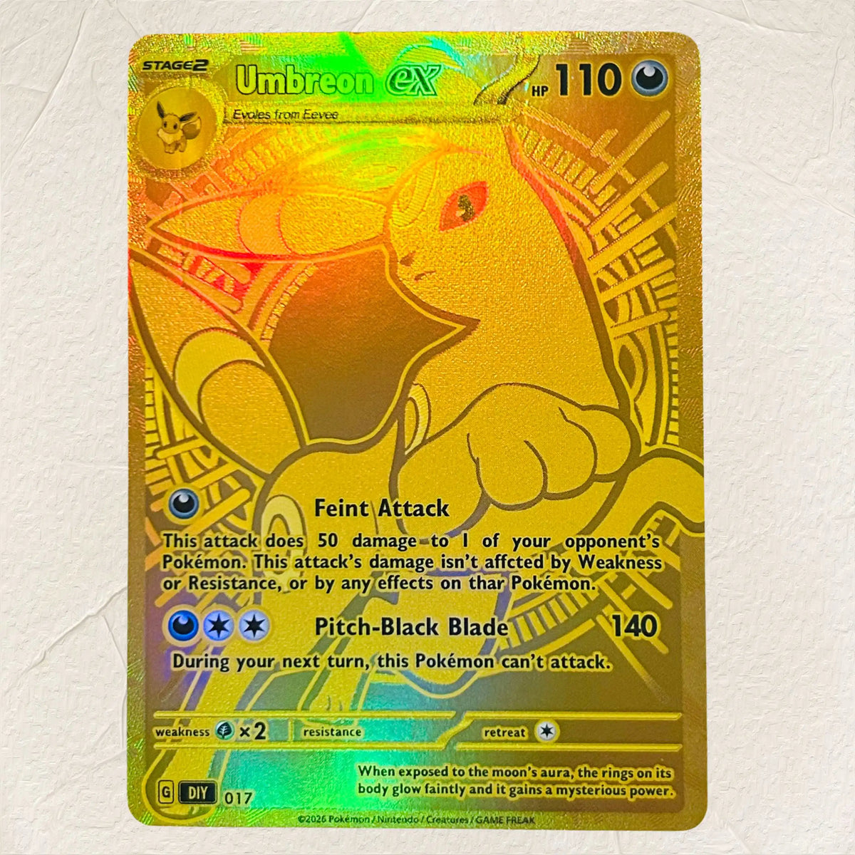 DIY Mew EX 012 Gold Foil Texture Cards English Version Collectible Grade Premium Anime Collection Cards