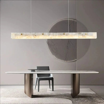 Natural Marble Pendant Light LED Minimalist Chandelier Hanging Ceiling Fixtures for Kitchen Island Dining Room Bar
