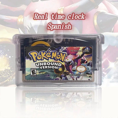 USA ESP Version IC RTC Flash Cart Unbound GBA Game Cartridge Video Game Console Card Rom Hack Spanish English Language
