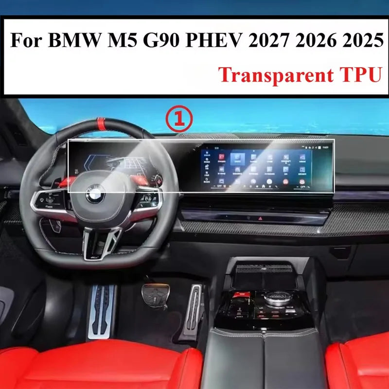 TPU PPF Protection Film For BMW M5 G90 PHEV 2027 2026 2025 LCD GPS Navigation Gear Panel Center Console Car Accessories