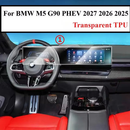 TPU PPF Protection Film For BMW M5 G90 PHEV 2027 2026 2025 LCD GPS Navigation Gear Panel Center Console Car Accessories