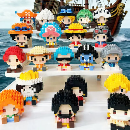 Anime Building Block Chopper Buggy  Assembly Micro Building Block Zoro Robin Character Model Mini Bricks Figure Toys For Gift