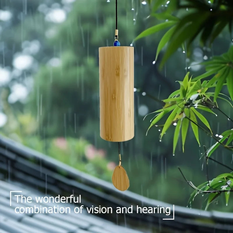 A Bamboo Wind Chime—Ideal for Traditional Chinese Style, Suitable for Retro/Summer Birthday/Hotel/Home/Bedroom/Wedding/Outdoor D