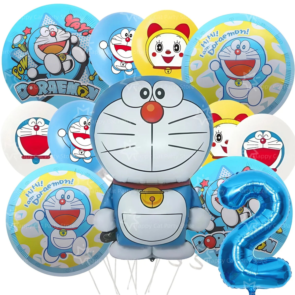 Cartoon Doraemoned Birthday Party Decoration Tableware Cup Plate Tablecloth Napkin Backdrop Cartoon Cat Party Favors Supplies