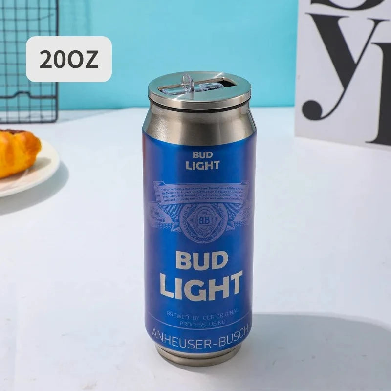500ML 304 Stainless Steel Beer Cup Car Thermos Cola Can Cafe Beer Bottle Laser Printing Botella De Acero Inoxidable