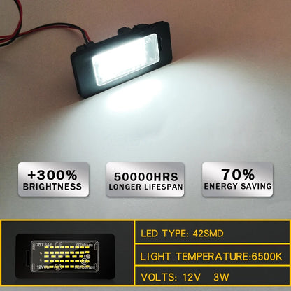 2X White LED Car License Plate Light Bulbs Auto Accessories For BMW E46 X5 E70 X6 E71 E72 E90 E92 E93 E91 M3 E39 M5 E60 E61 E82