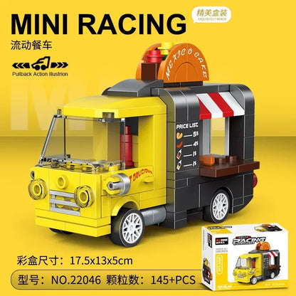 Racing Car Bus Engineering Vehicle Ambulance Pull Back Model Building Blocks Brick Toys Children Boys Compatible With Lego