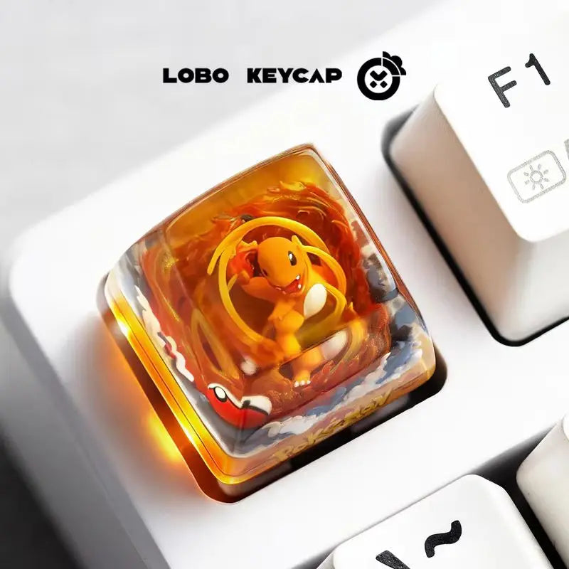 Anime Charmander Bulbasaur Resin Casting Process Mechanical Keyboard Decoration Resin Material Keycap Esc Collectble Fun Gifts