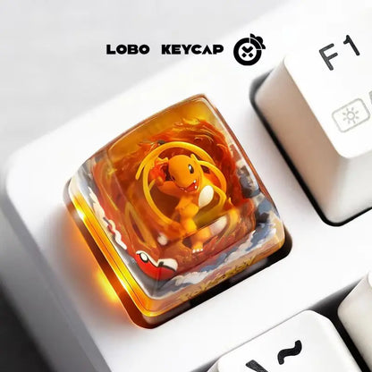 Anime Charmander Bulbasaur Resin Casting Process Mechanical Keyboard Decoration Resin Material Keycap Esc Collectble Fun Gifts