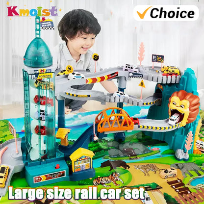 Race Track Car City High Way Service Station Car Route Switching Toys Educational Puzzles Car Slot Toys for Kids Birthday Gifts